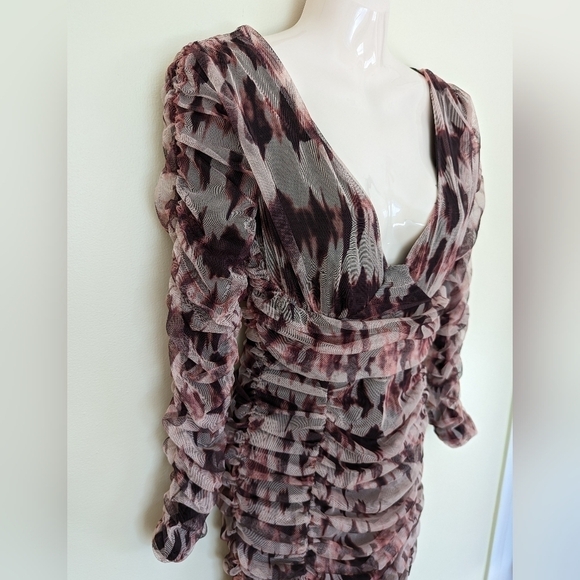 ZARA ruched printed mini dress Large - Picture 9 of 16